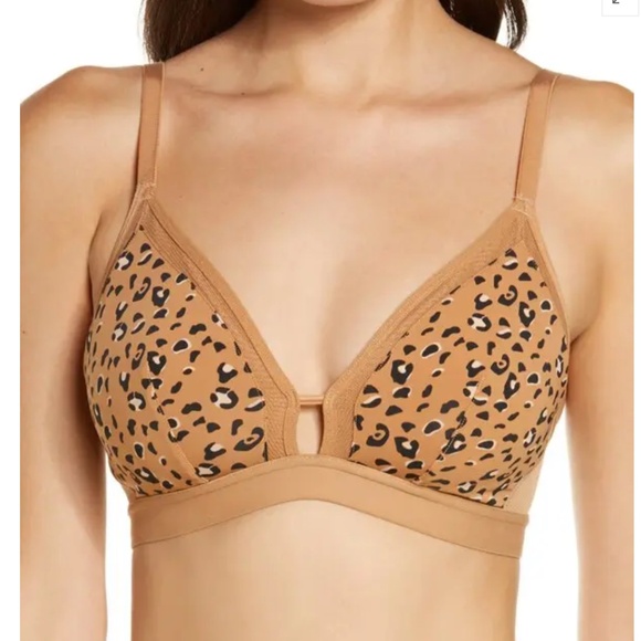 Lively The Busty Print Bralette - Leopard Print Mesh Trim -  Size 1 - Picture 7 of 8